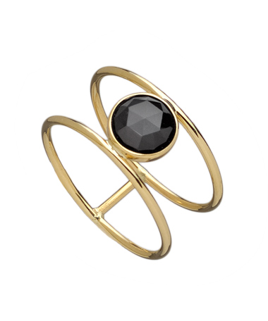 Ariel Gordon 14k Gold and Onyx Balance Ring