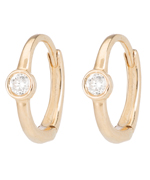 Ariel Gordon Mini One Bezel Set Diamond Huggies