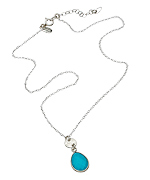 Athena Designs Silver Turquoise Teardrop Necklace