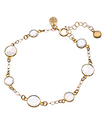 Athena Designs Gold Moonstone and Iolite Station Bracelet