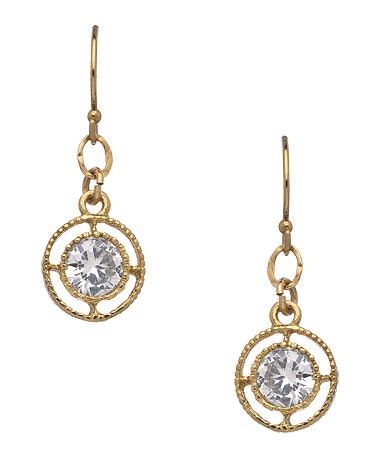 Athena Designs Gold Clear Crystal Earrings