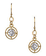 Athena Designs Gold Clear Crystal Earrings