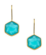 Athena Designs Sea Green Hexagon Earrings