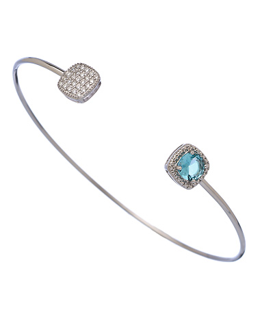 Athena Designs Silver Blue CZ Bangle