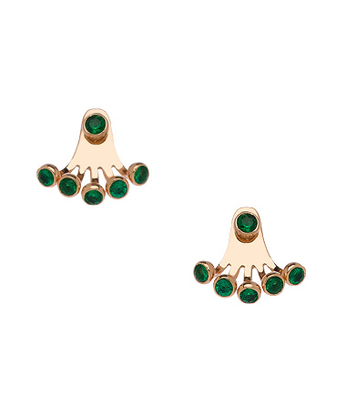 Seraphina Rose Gold and Green Ava Ear Jackets