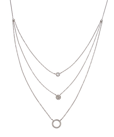 Athra Silver Layered Chars Circle Necklace