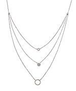 Athra Silver Layered Chars Circle Necklace