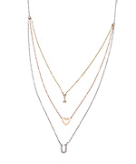 Athra Layered I Heart U Tri-Color Necklace