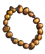 Avindy Large Copper Pearl Stretch Bracelet