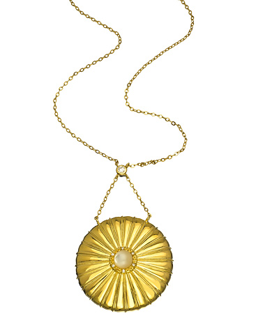 Nyla Star Gold and Mother of Pearl Janis Pendant Necklace