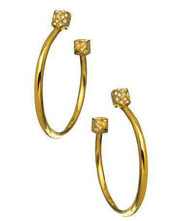 Nyla Star CZ Razz Hoop Earrings