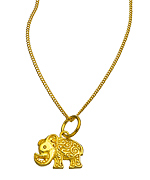 Baroni Gold Elephant Charm Necklace