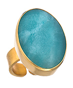 Baroni Gold and Amazonite Cocktail Ring
