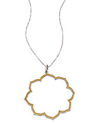 Baroni Gold and Silver Thalia Open Blossom Pendant Necklace