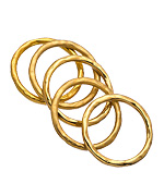 Baroni Set of Five Gold Stacking Rings