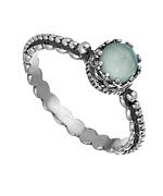 Becky Kelso Aqua Calcite Beaded Ring