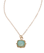 Becky Kelso Aqua Calcite Square Pendant Necklace