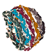 Bee Charming Suede and Rhinestone Braided Friendship Bracelet