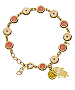 Blee Inara Linked Circle Eye and Hamsa Charm Bracelet