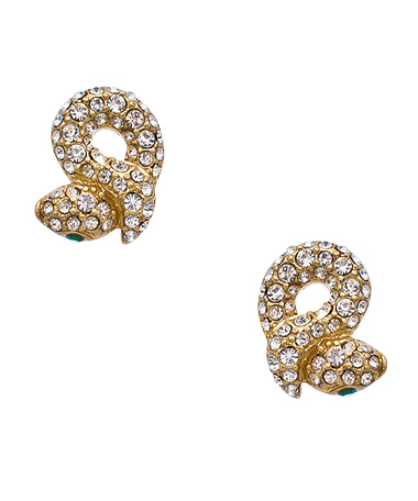 ABS Crystal Snake Stud Earrings