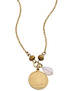 Bee Charming Leaf Charm Round Initial Necklace