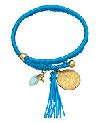 Bee Charming A Token of Love Blue Woven Bangle Bracelet