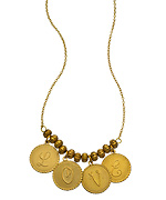 Bee Charming Gold LOVE Expressions Quadruple Pendant Necklace