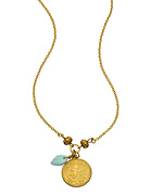 Bee Charming Gold and Turquoise A Token of Love Pendant Necklace