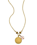 Bee Charming Gold and Rose LOVE Pendant Necklace
