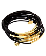 Bee Charming Black Rubber 15 Strand Bracelet