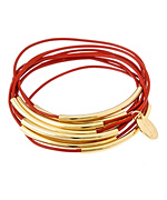 Bee Charming Red Leather 10 Strand Bracelet