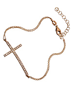 Belair Rose Gold Tone Curved Cross Bracelet