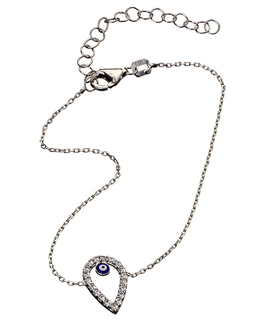 Belair Silver Tear Drop Mini Evil Eye Bracelet
