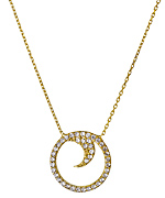 Belair Circle Moon Pendant Necklace