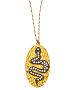 Belair Hammered CZ Snake Pendant Necklace