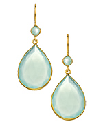 Belair Seafoam Chalcedony Teardrop Earrings