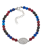 Belair Pave CZ Disc MultiColor Bead Bracelet