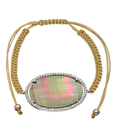 Belair Oval Smoky Mother Of Pearl Macrame Bracelet