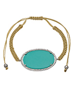 Belair Oval Turquoise Macrame Bracelet