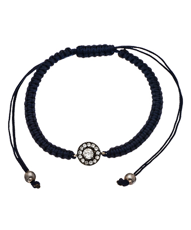 Belair Navy CZ Stud Macrame Bracelet