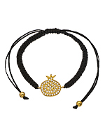 Belair CZ Pomegranate Black Macrame Bracelet