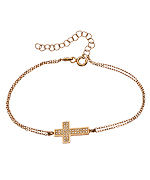 Belair Two Row CZ Cross Bracelet