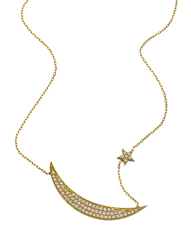 Belair CZ Crescent Moon Necklace