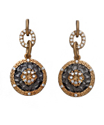 Belargo Two-tone Harlequin Circle Drop Earrings
