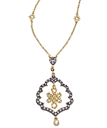 Belargo Mixed Metal Love Knot Pendant Necklace