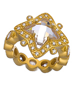 Belargo Gold CZ Marquis Star Ring