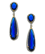 Belsi Sapphire Crystal Elongated Drop Earrings