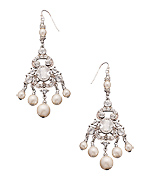 Ben-Amun Vintage Crystal & Pearl Chandelier Earrings