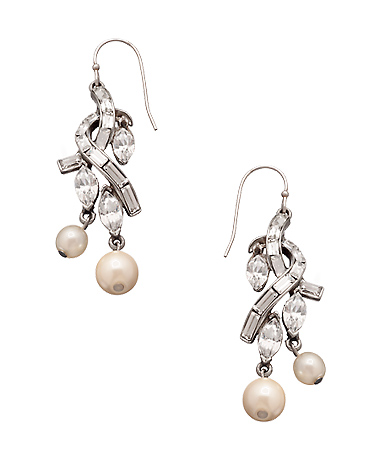 Ben-Amun Crystal Twist Pearl Earrings