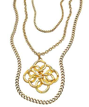 Ben-Amun Gold Interlocking Rings Pendant Necklace